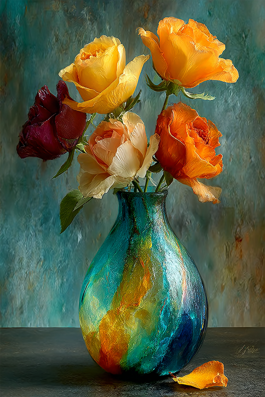 Murano Floral Vase (Diamond Painting) Diamond Painting kit