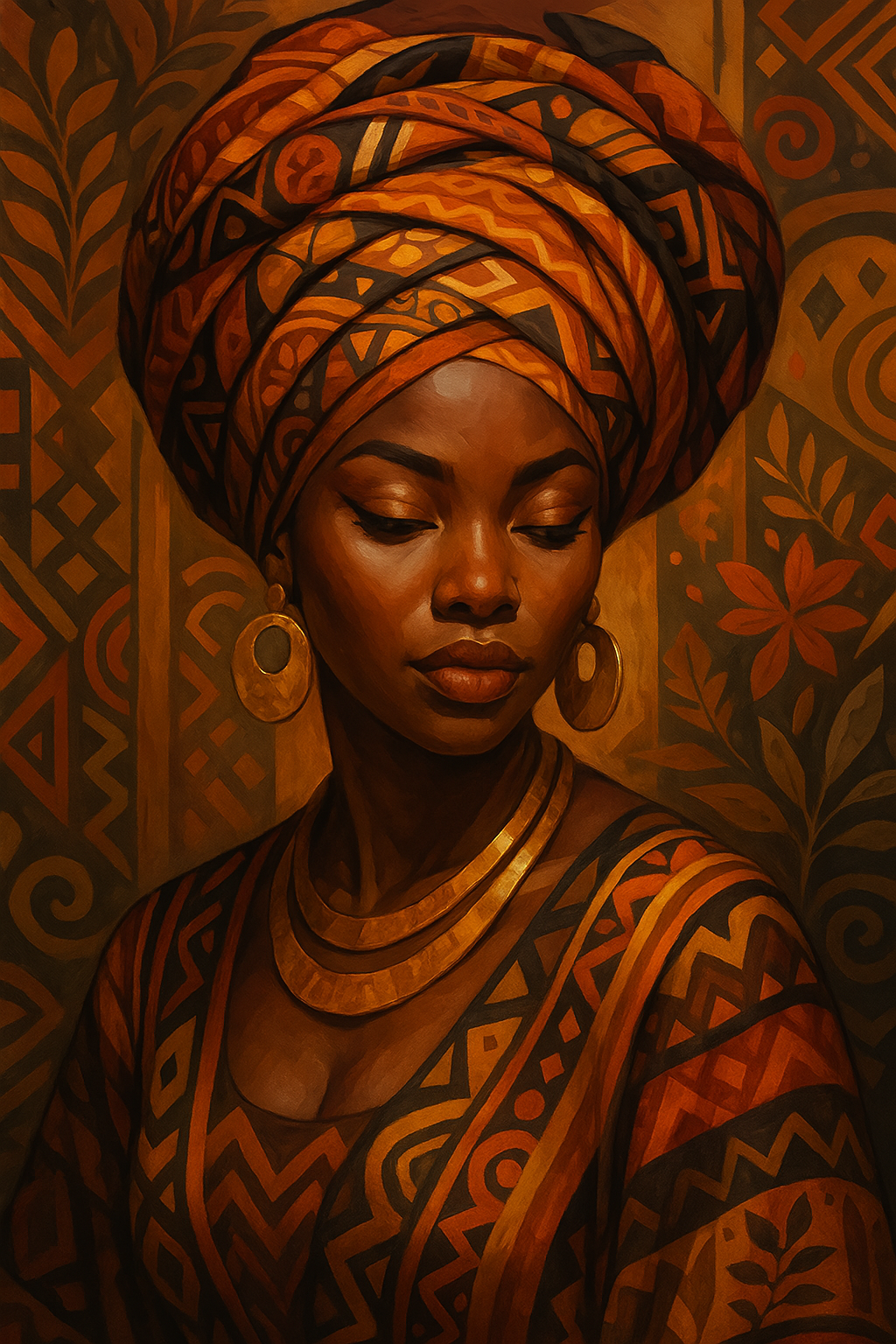 Golden African Grace (Diamond Painting)