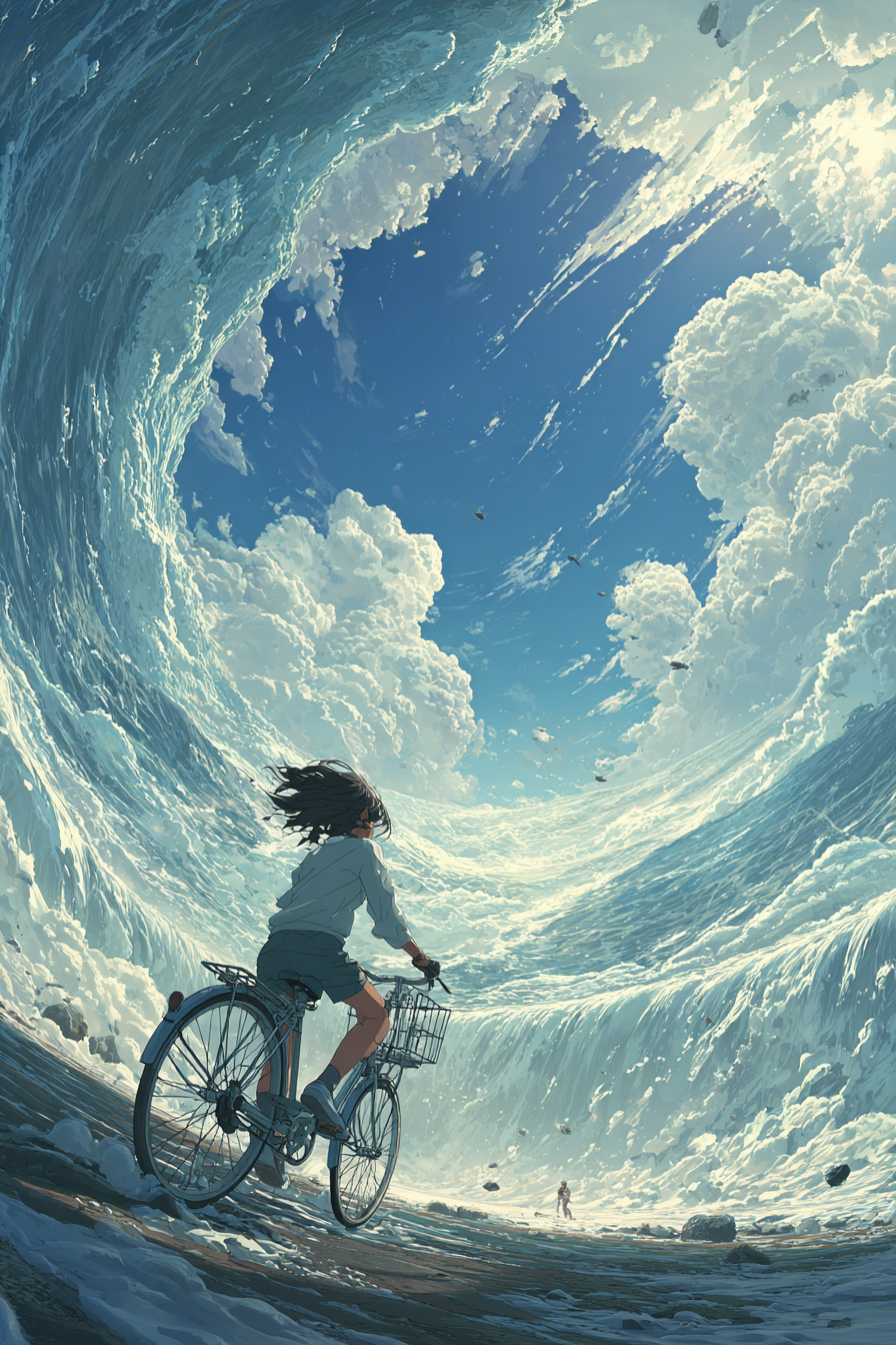 Cycling to the Sky (Diamond Painting) Diamond Painting kit