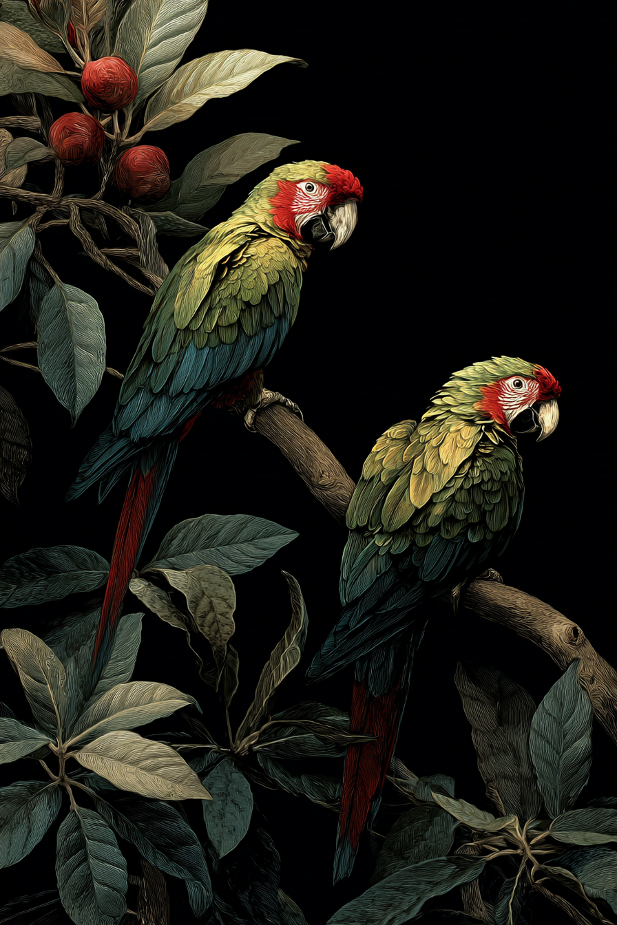 Macaws on a Branch (Diamond Painting) Diamond Painting kit