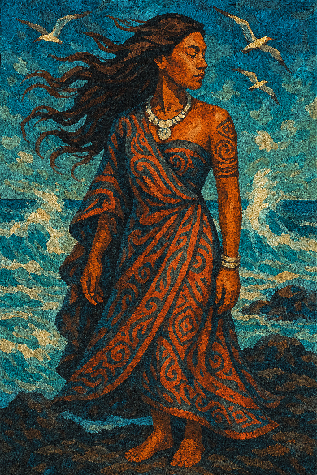 Daughter of the Waves (100 Color Diamond Painting)