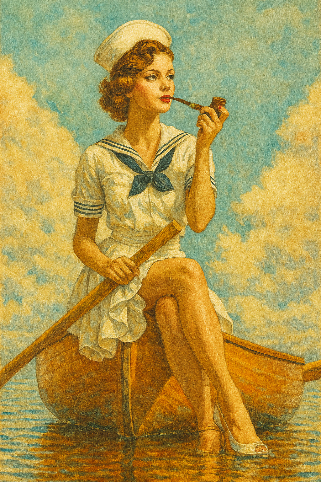 Sailor Girl on a Boat (Diamond Painting) Diamond Painting kit