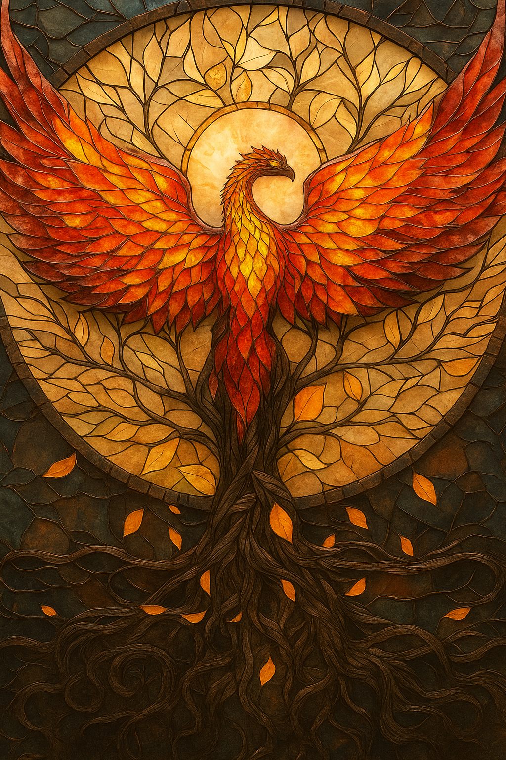 Stained Glass Phoenix