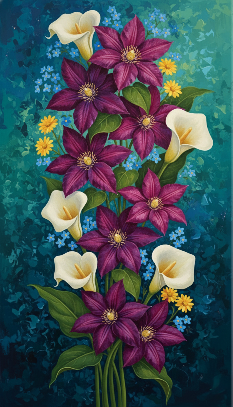 Calla Lilies, Floral Cascade (Diamond Painting) Diamond Painting kit