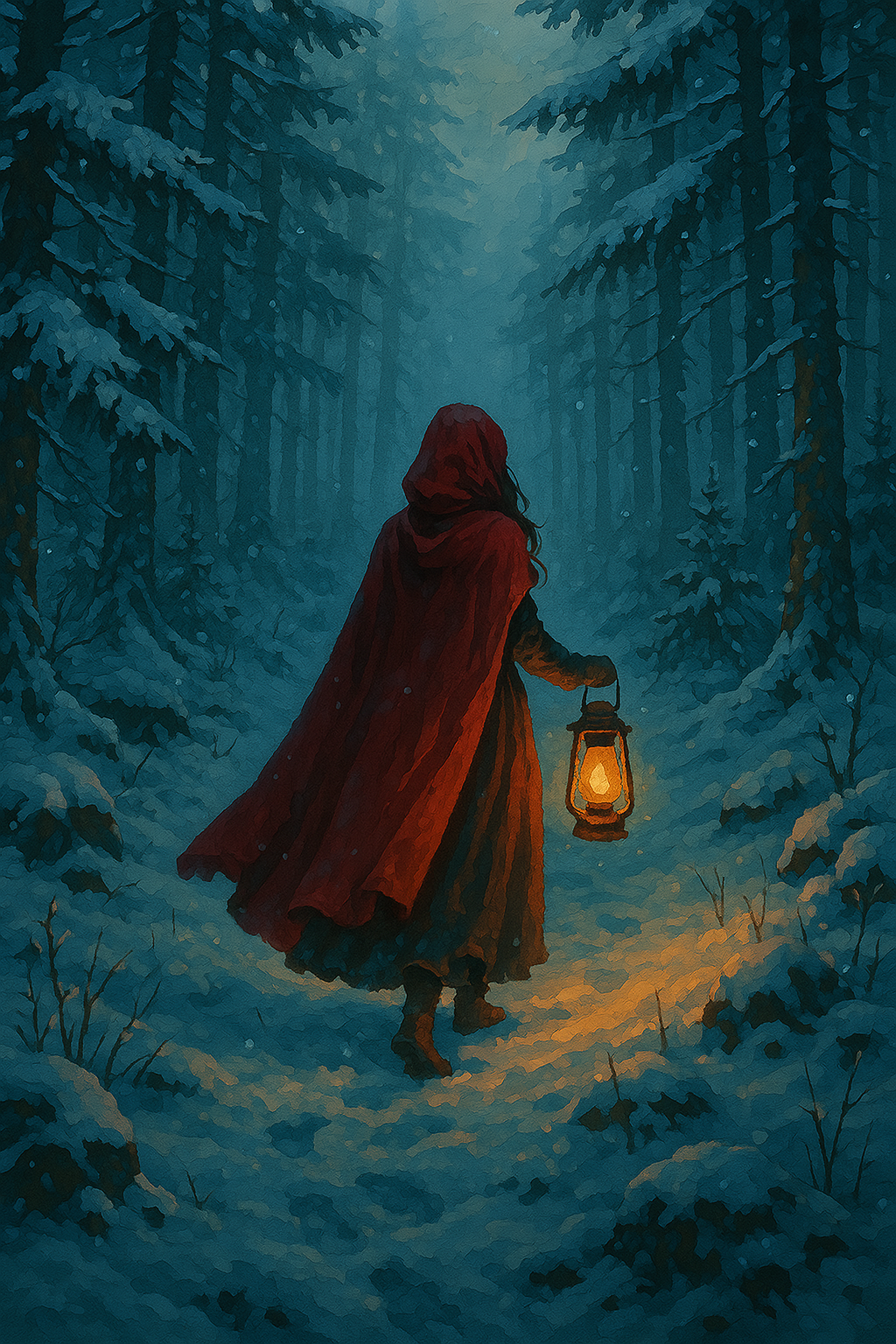 Girl in red cloak with lantern (Diamond Painting) Diamond Painting kit