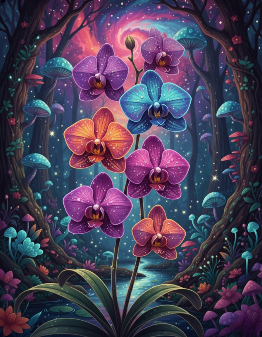 Enchanted Orchid Swirl (Diamond Painting) Diamond Painting kit