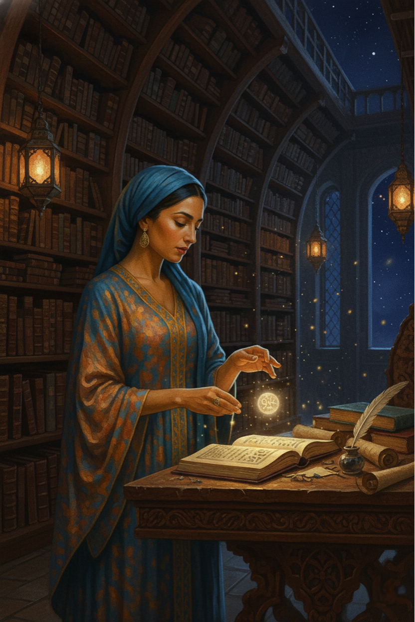 Woman Reading, Starry Library (Diamond Painting) Diamond Painting kit