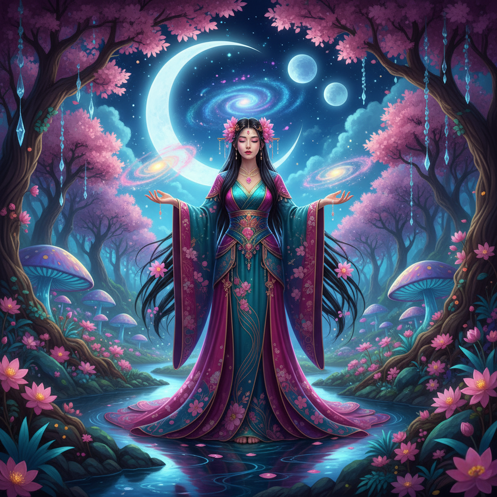 Cosmic Goddess, Pink Sakura (Diamond Painting) Diamond Painting kit
