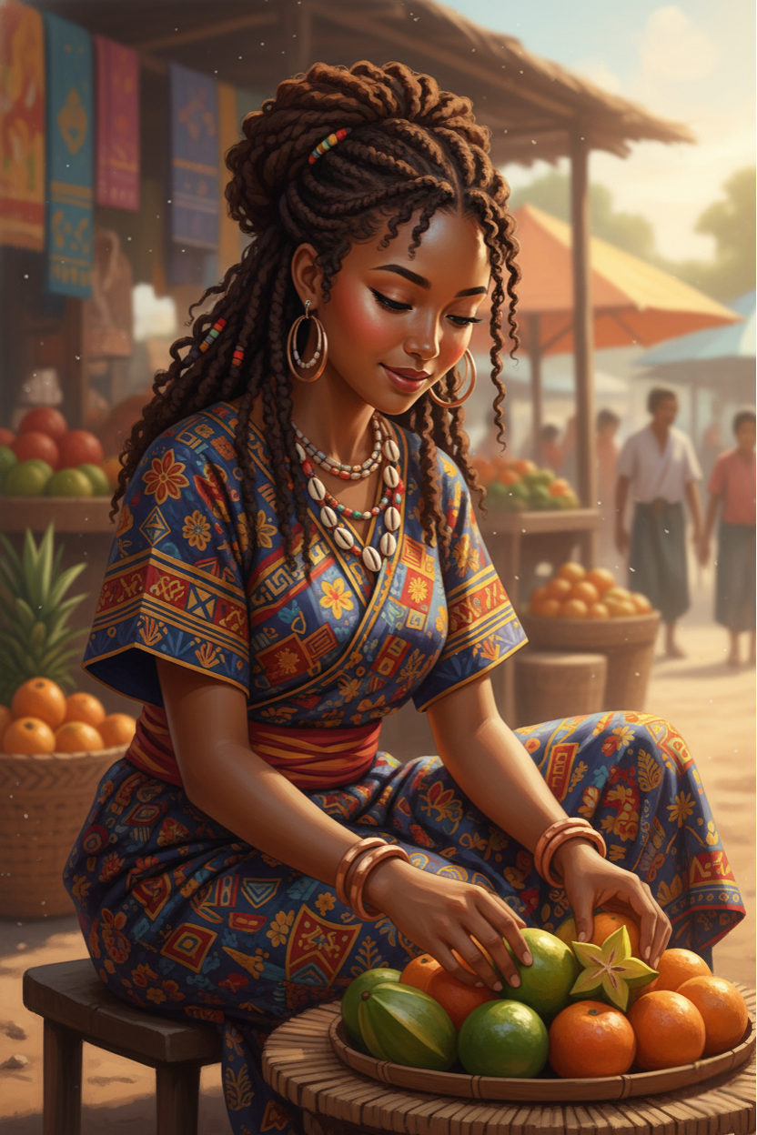 Woman and Fruit Basket (Diamond Painting) Diamond Painting kit
