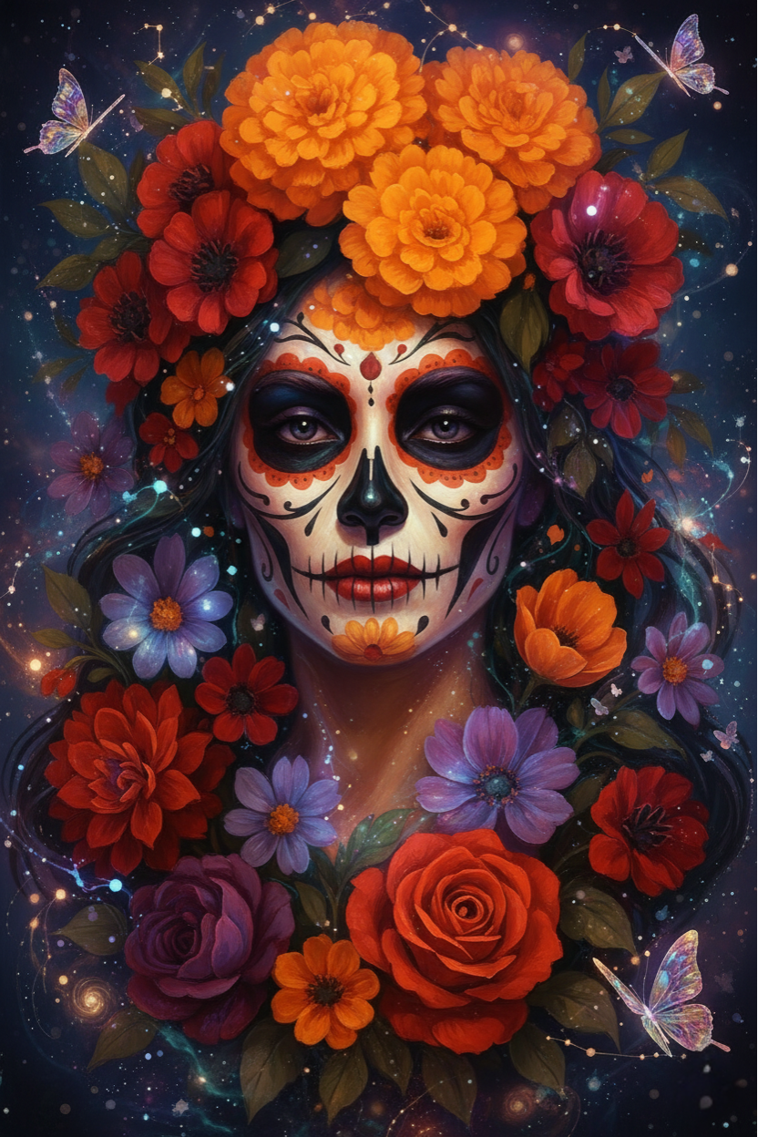 Calavera, Flower Crown ll (Diamond Painting) Diamond Painting kit