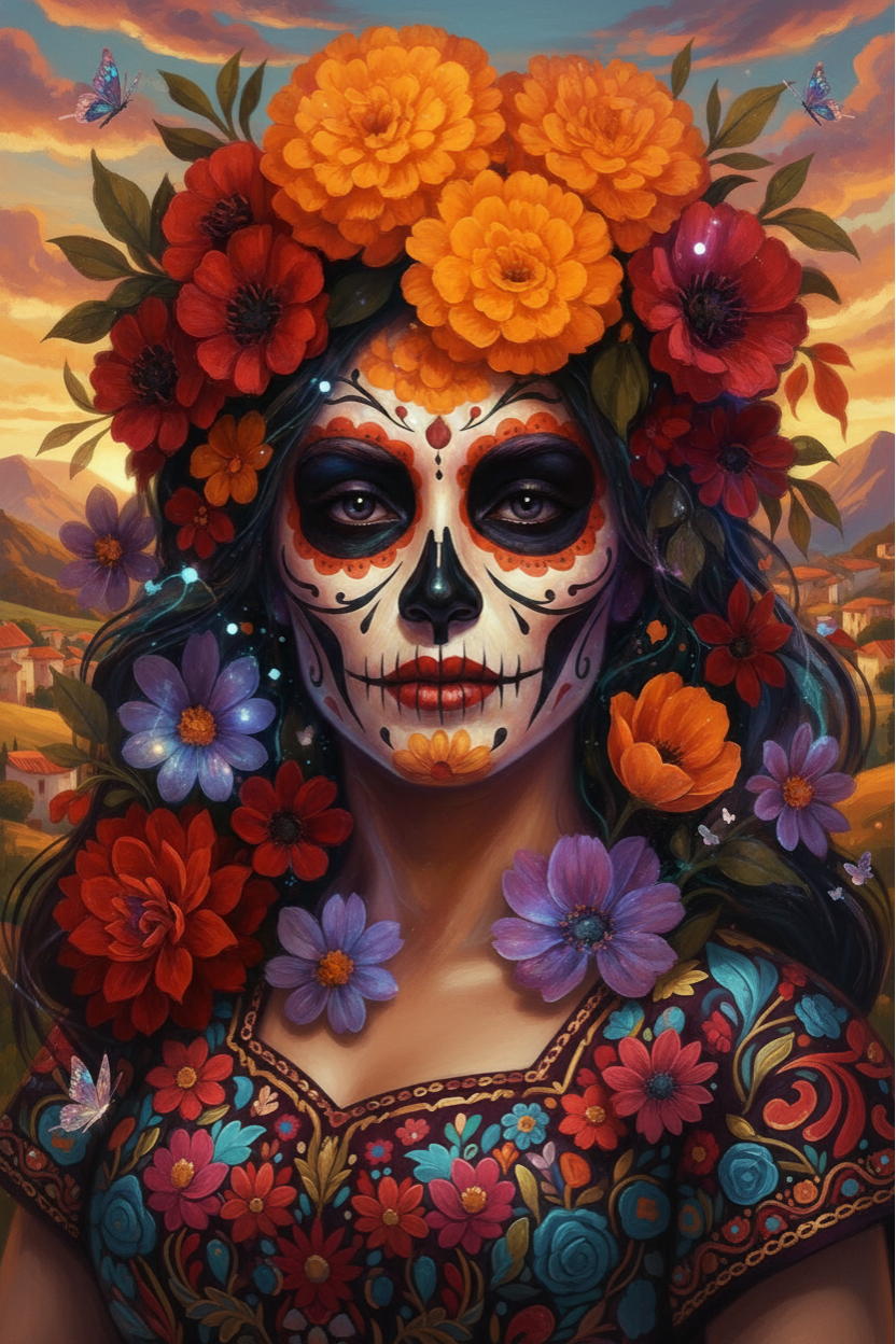 Calavera, Flower Crown (Diamond Painting) Diamond Painting kit