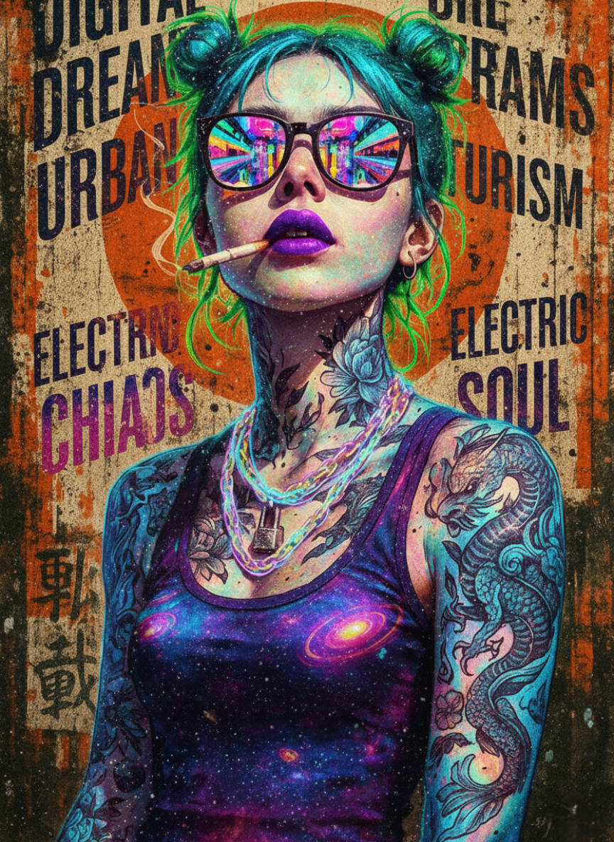 Cybergoth with Galaxy Top (Diamond Painting) Diamond Painting kit