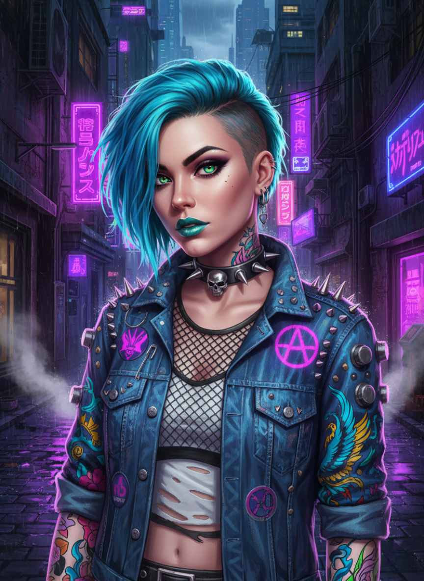 Rebel Girl, Tokyo Rain (Diamond Painting) Diamond Painting kit
