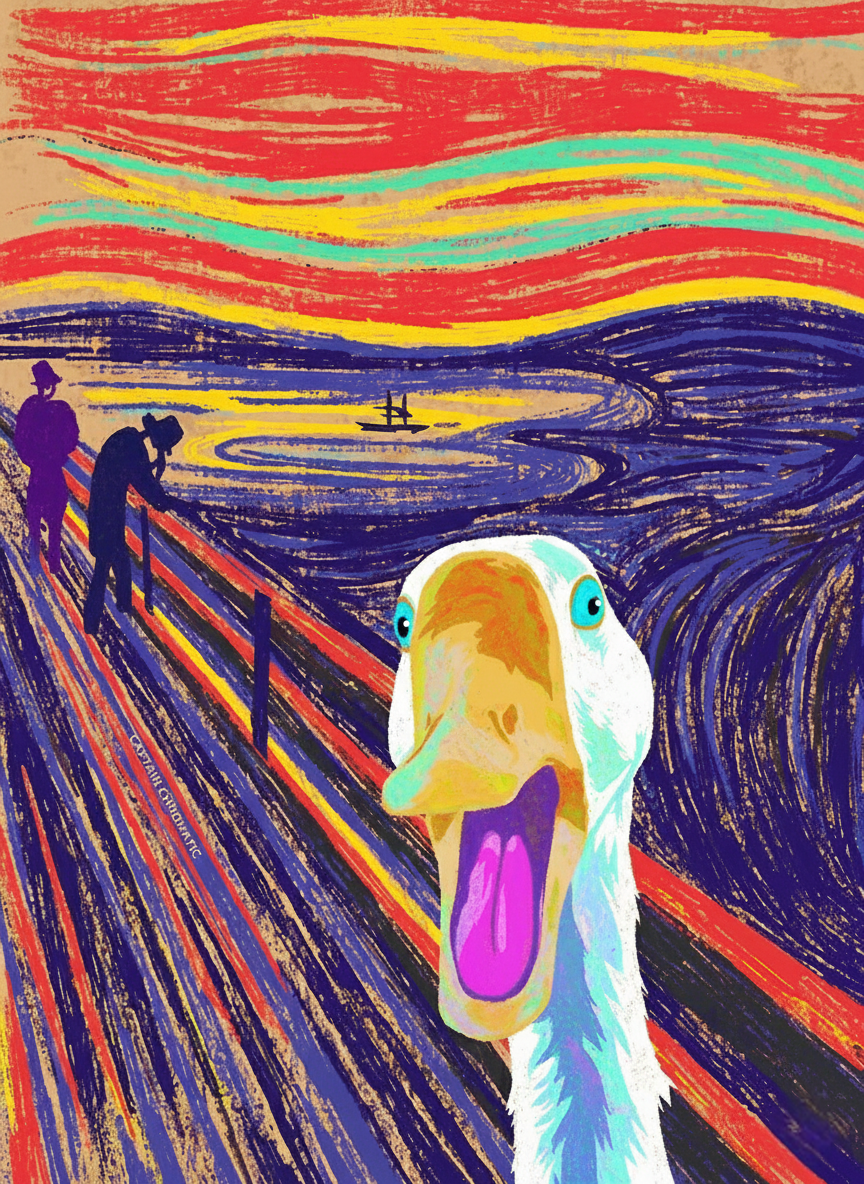 Goose Parody of The Scream (Diamond Painting) Diamond Painting kit