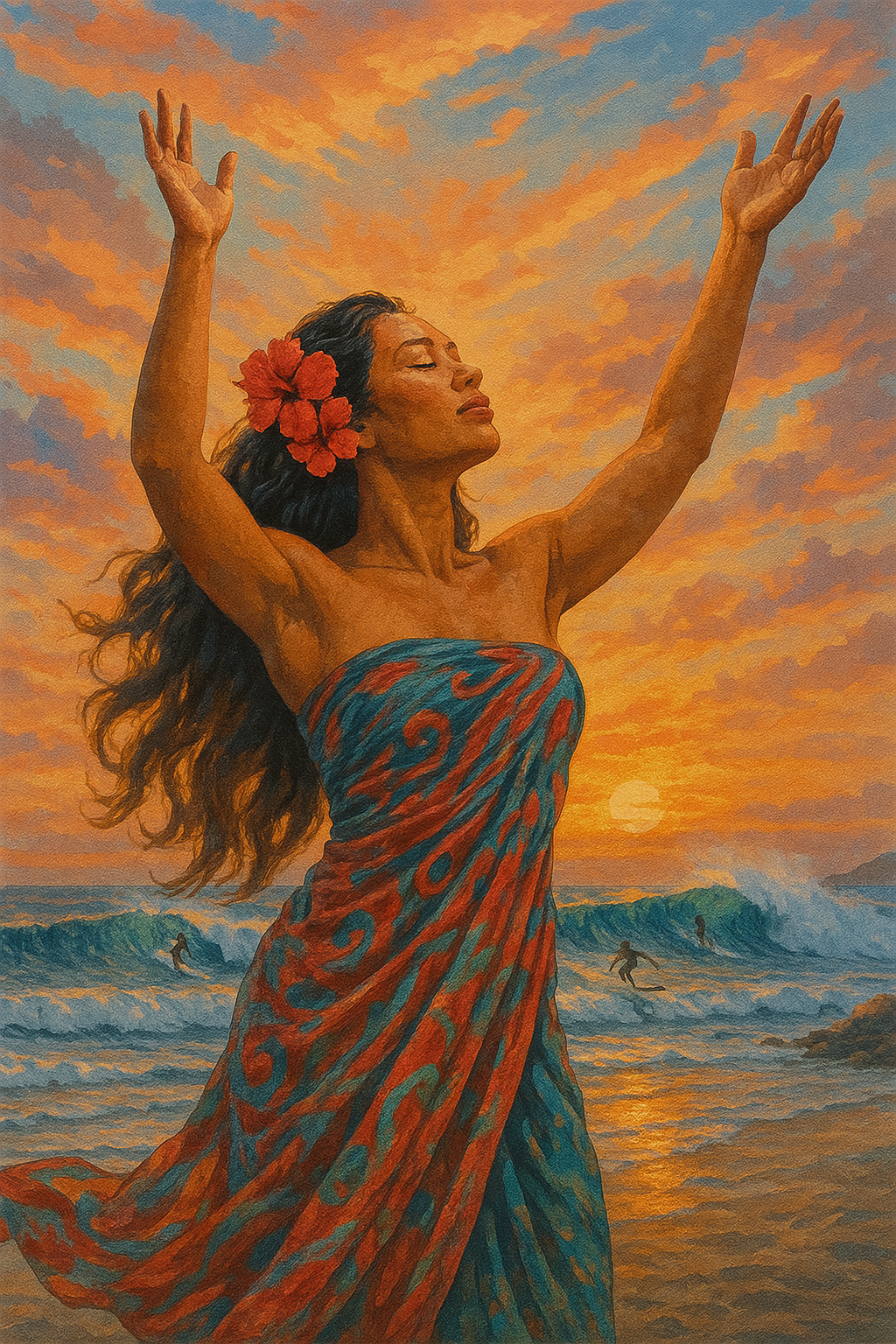 Hawaiian Wave Caller (Diamond Painting) Diamond Painting kit