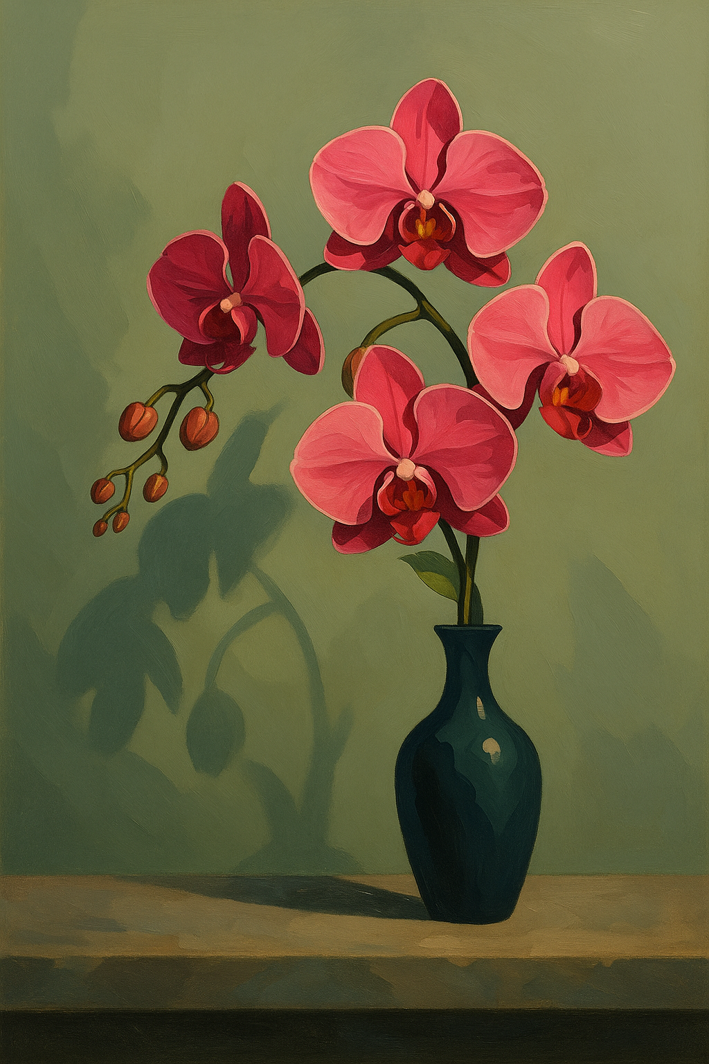 Orchid Elegance in Blue Vase (Diamond Painting) Diamond Painting kit