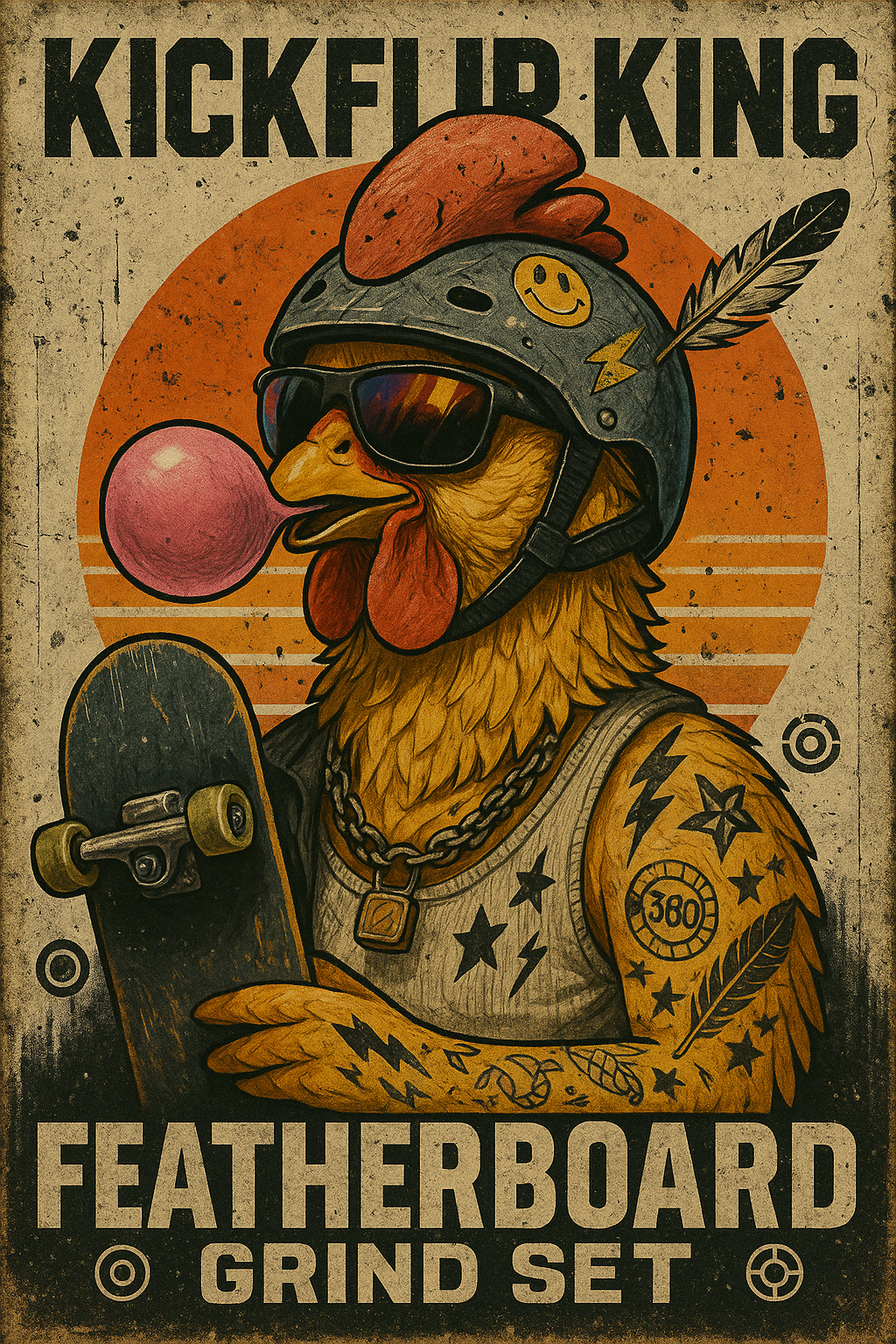 Skater Chicken (Diamond Painting) Diamond Painting kit