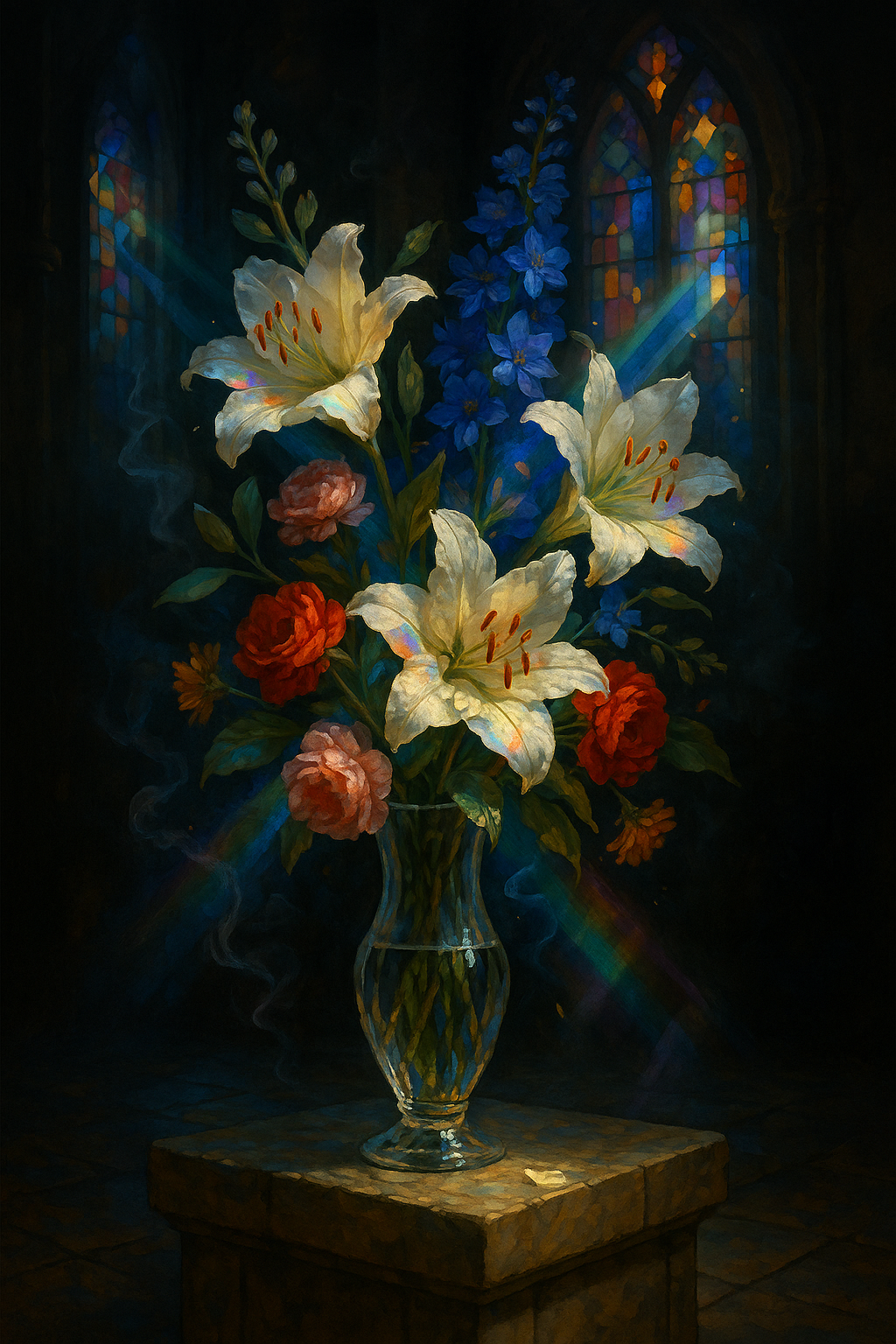 Stained Glass Lilies (Diamond Painting) Diamond Painting kit