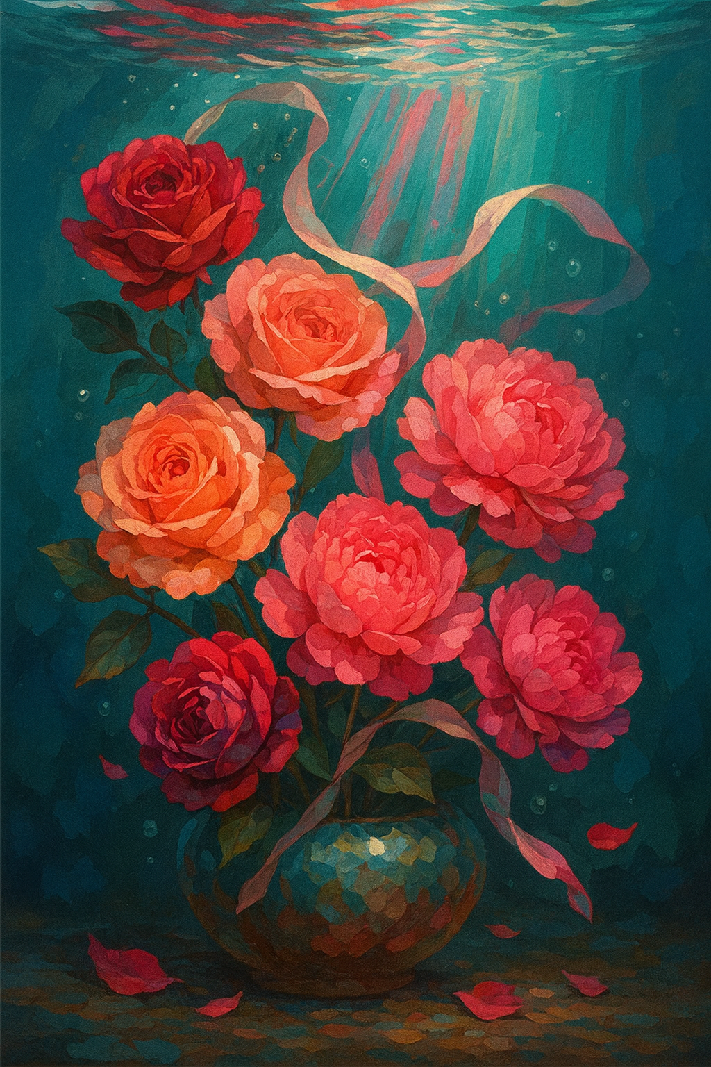Roses Beneath the Waves (Diamond Painting) Diamond Painting kit