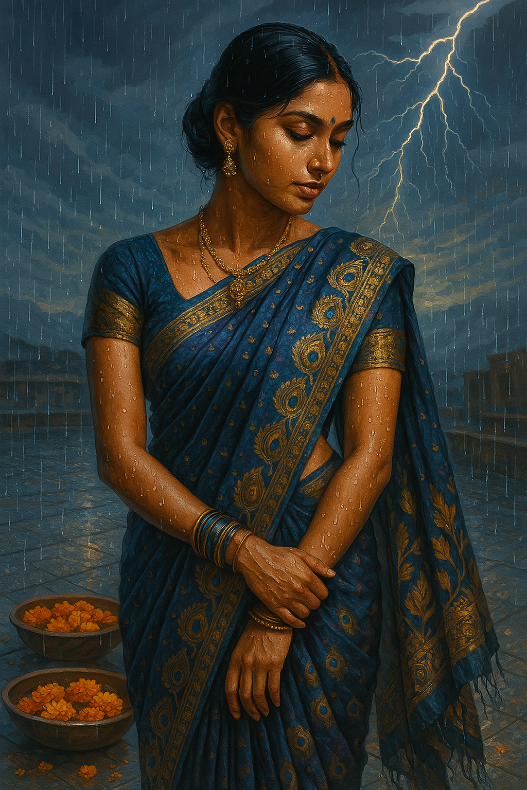 Indian Monsoon Muse (Diamond Painting) Diamond Painting kit