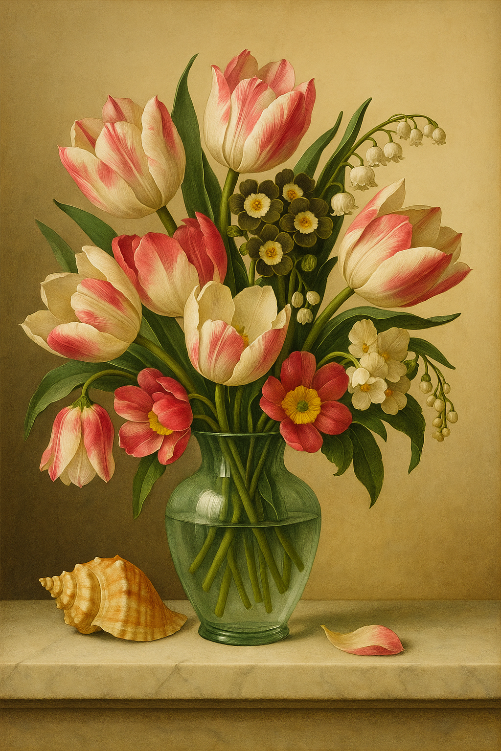 Tulips and Lily-of-the-Valley (Diamond Painting) Diamond Painting kit