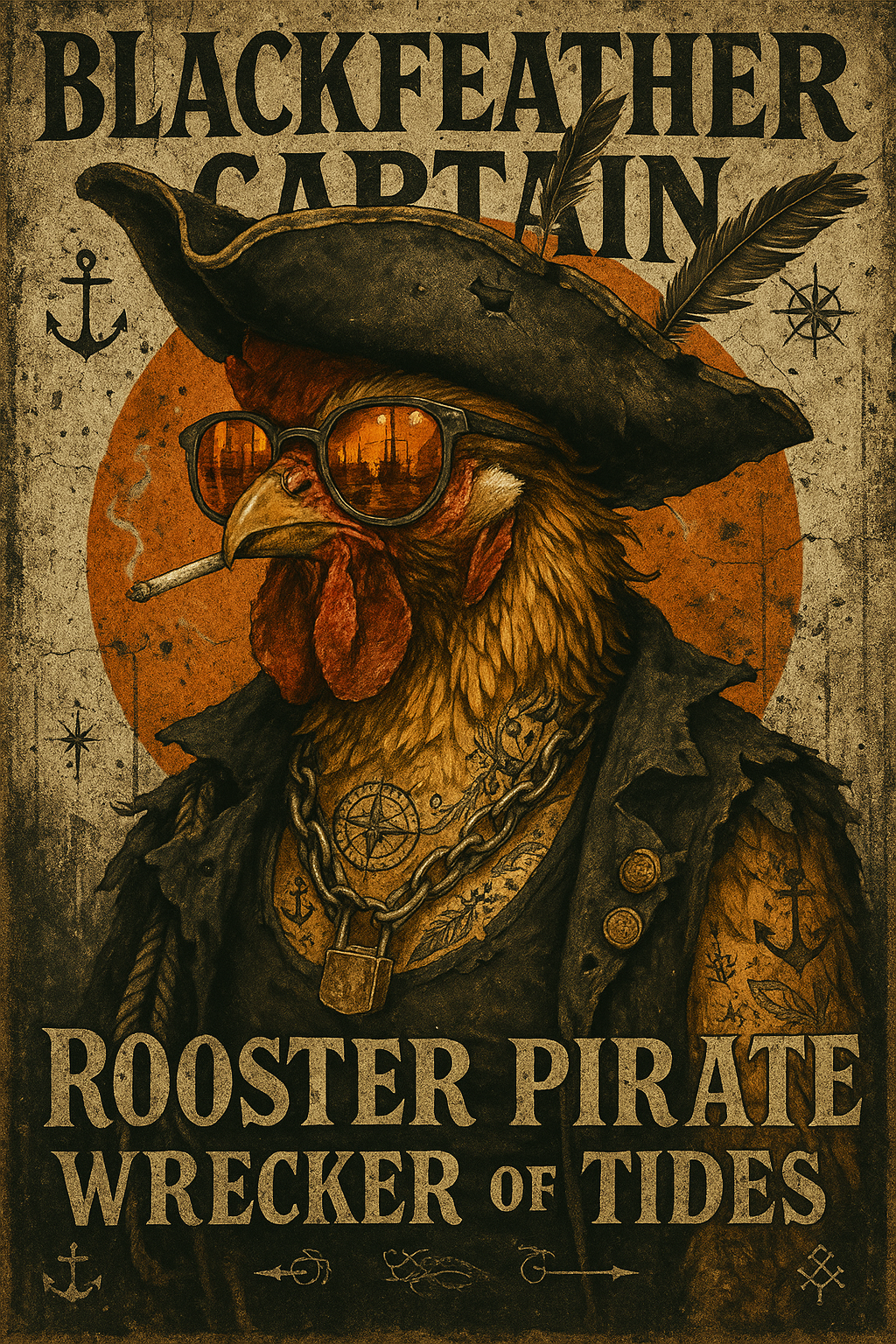Rooster Pirate (Diamond Painting) Diamond Painting kit