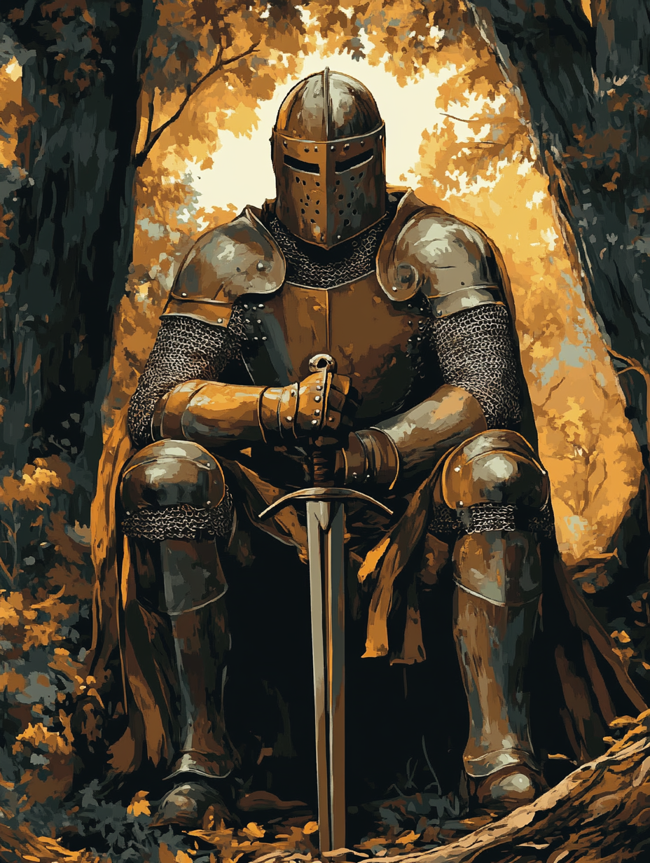 Knight at Rest (Board Canvas)
