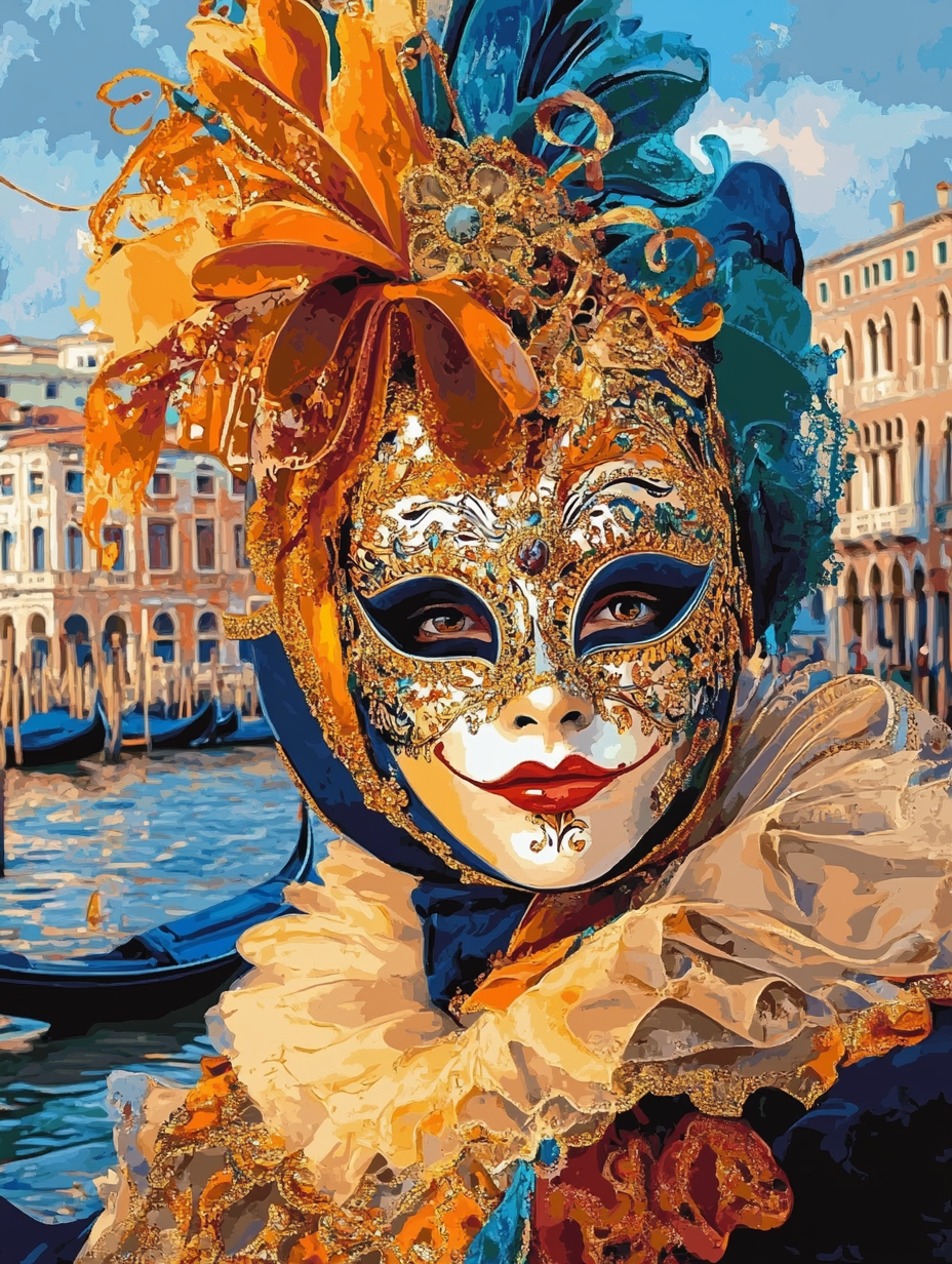 Venetian Masked Beauty lll (Diamond Painting) Diamond Painting kit