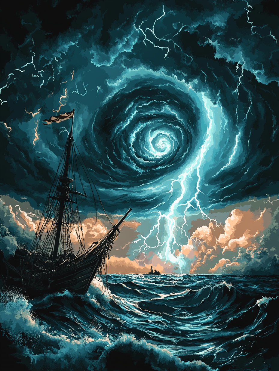 Ship, Cosmic Storm Vortex (Diamond Painting) Diamond Painting kit