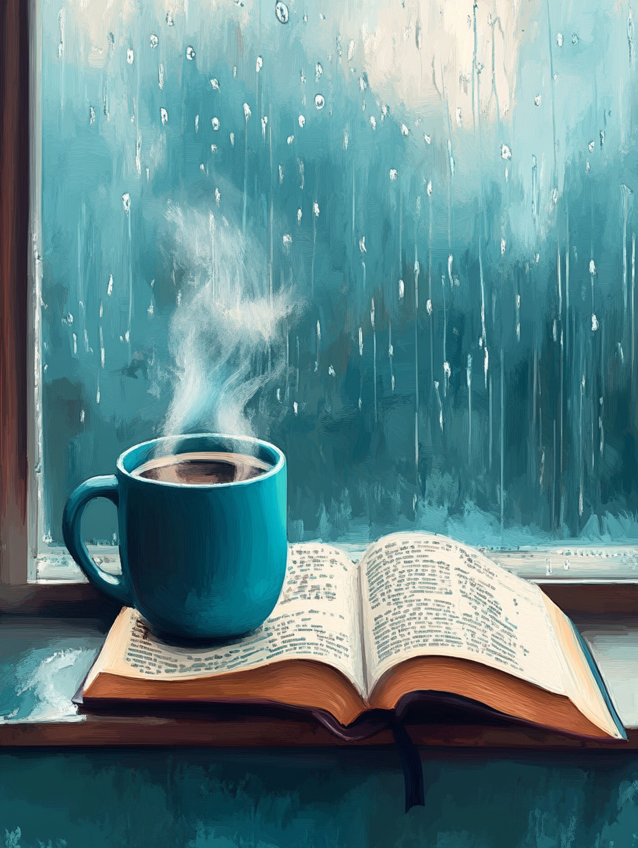 Mug of Coffee, Rainy Window (Diamond Painting) Diamond Painting kit