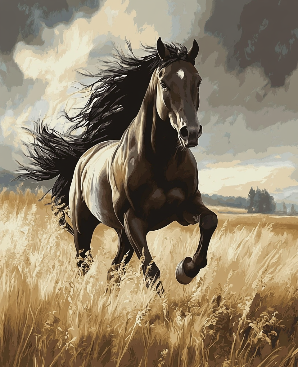 Dark Horse, Wild Run (Diamond Painting) Diamond Painting kit