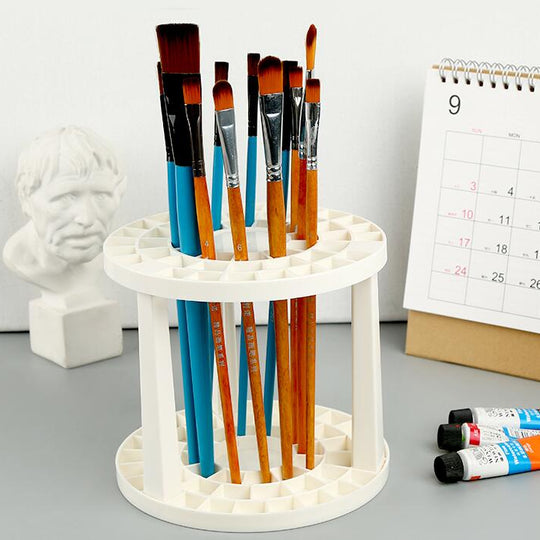 Brush holder with 49 compartments