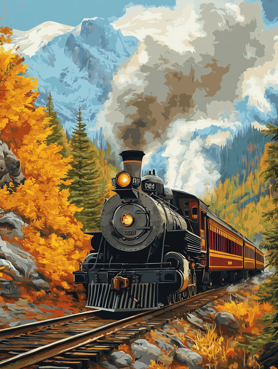 Rails to the Mountains (Diamond Painting) Diamond Painting kit