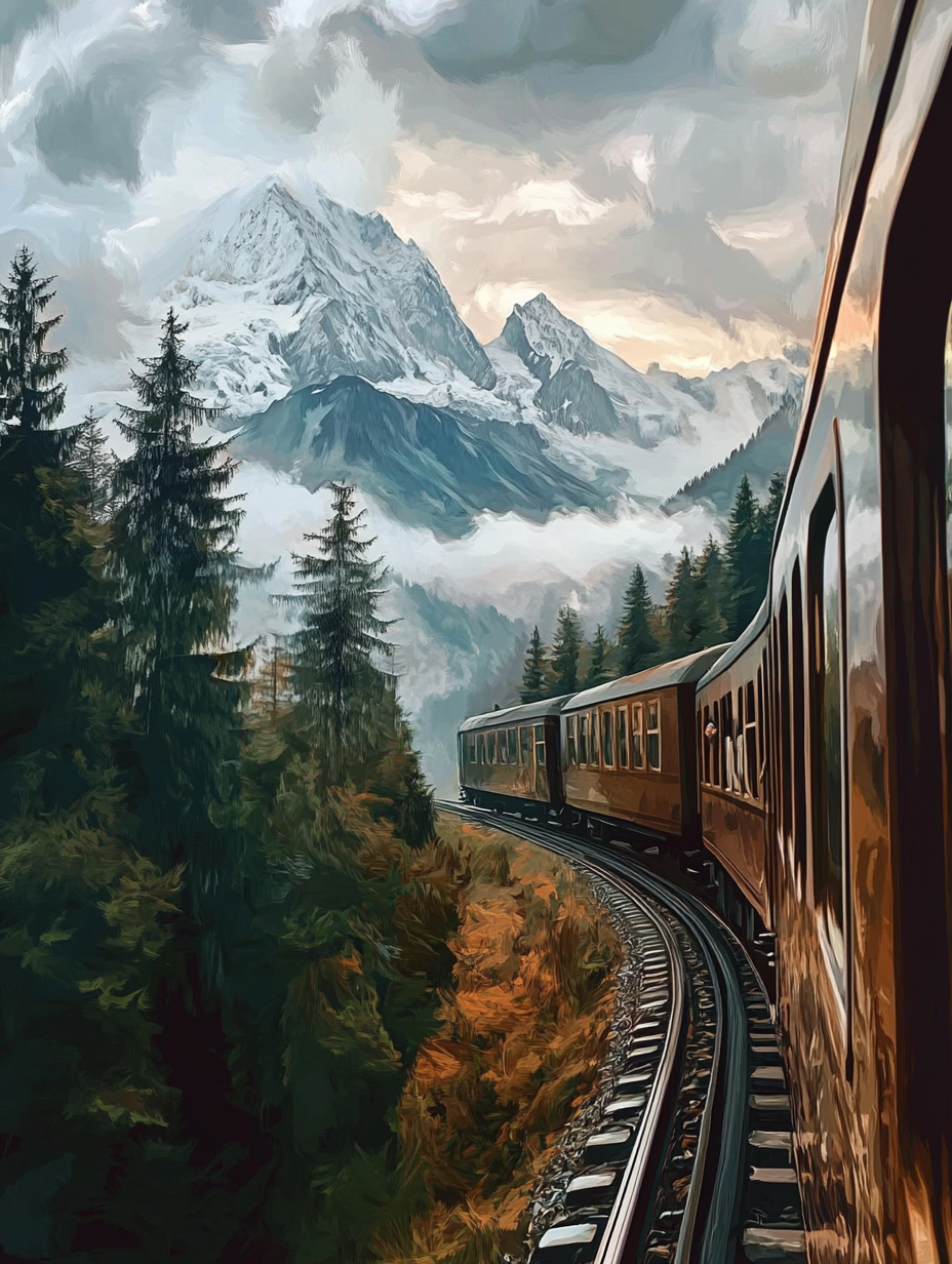 Rails to the Peaks (Diamond Painting) Diamond Painting kit