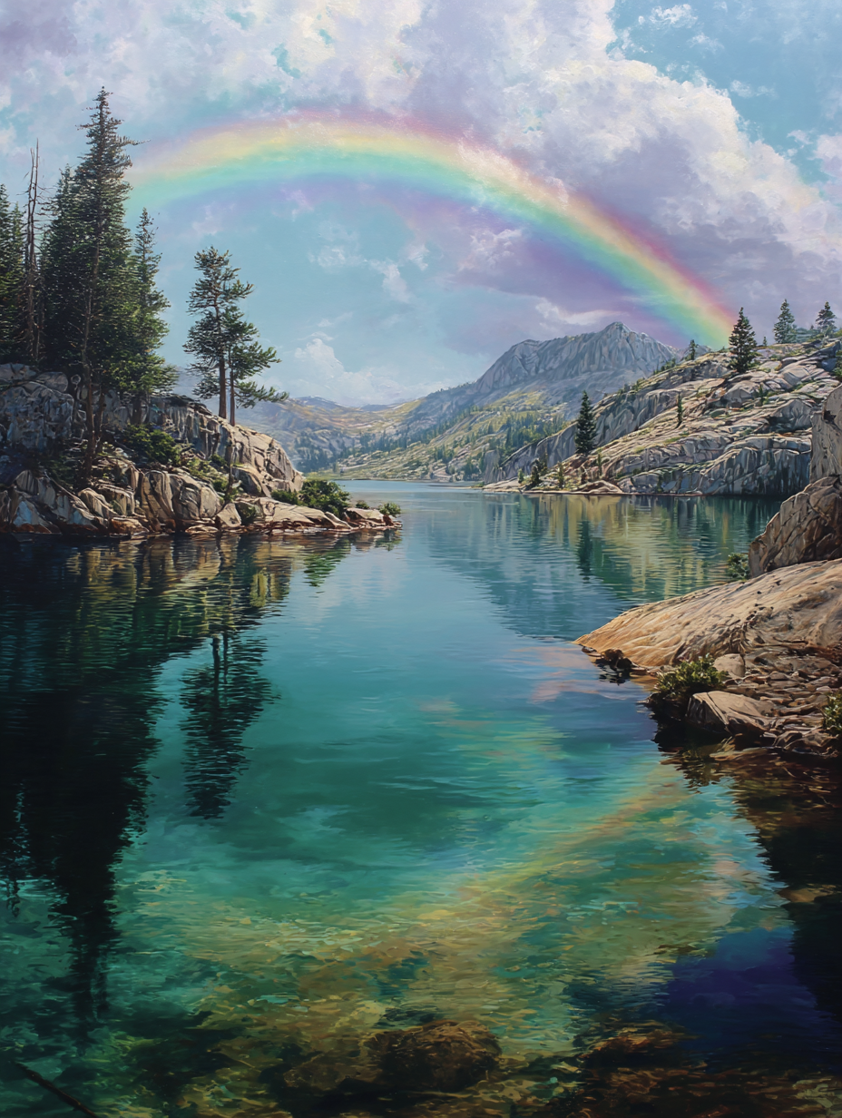 Rainbow Lake Reflection (Diamond Painting) Diamond Painting kit