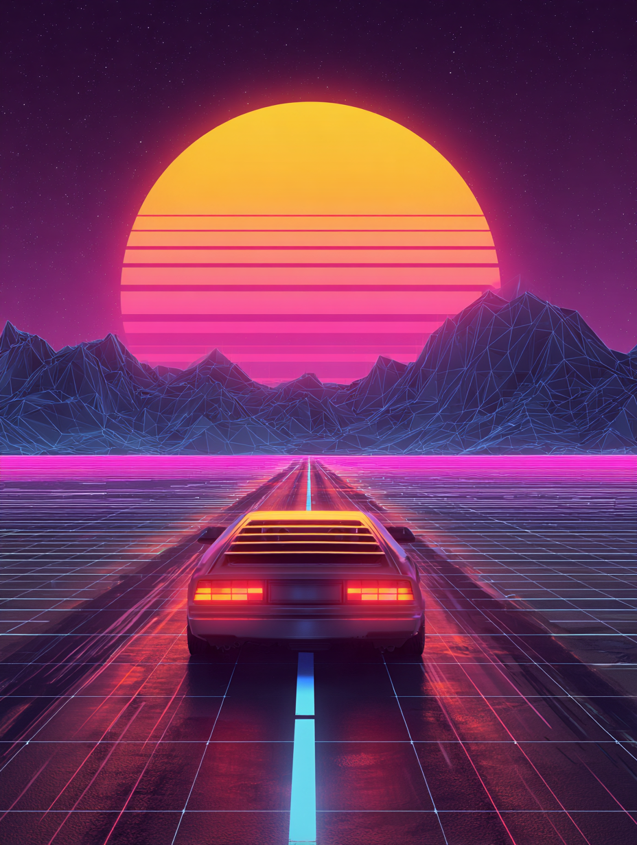 Retro Sunset Highway (Diamond Painting) Diamond Painting kit