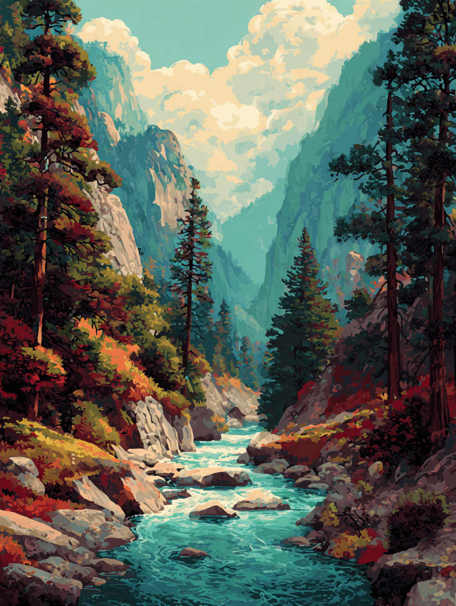 River Through the Canyon (Diamond Painting) Diamond Painting kit
