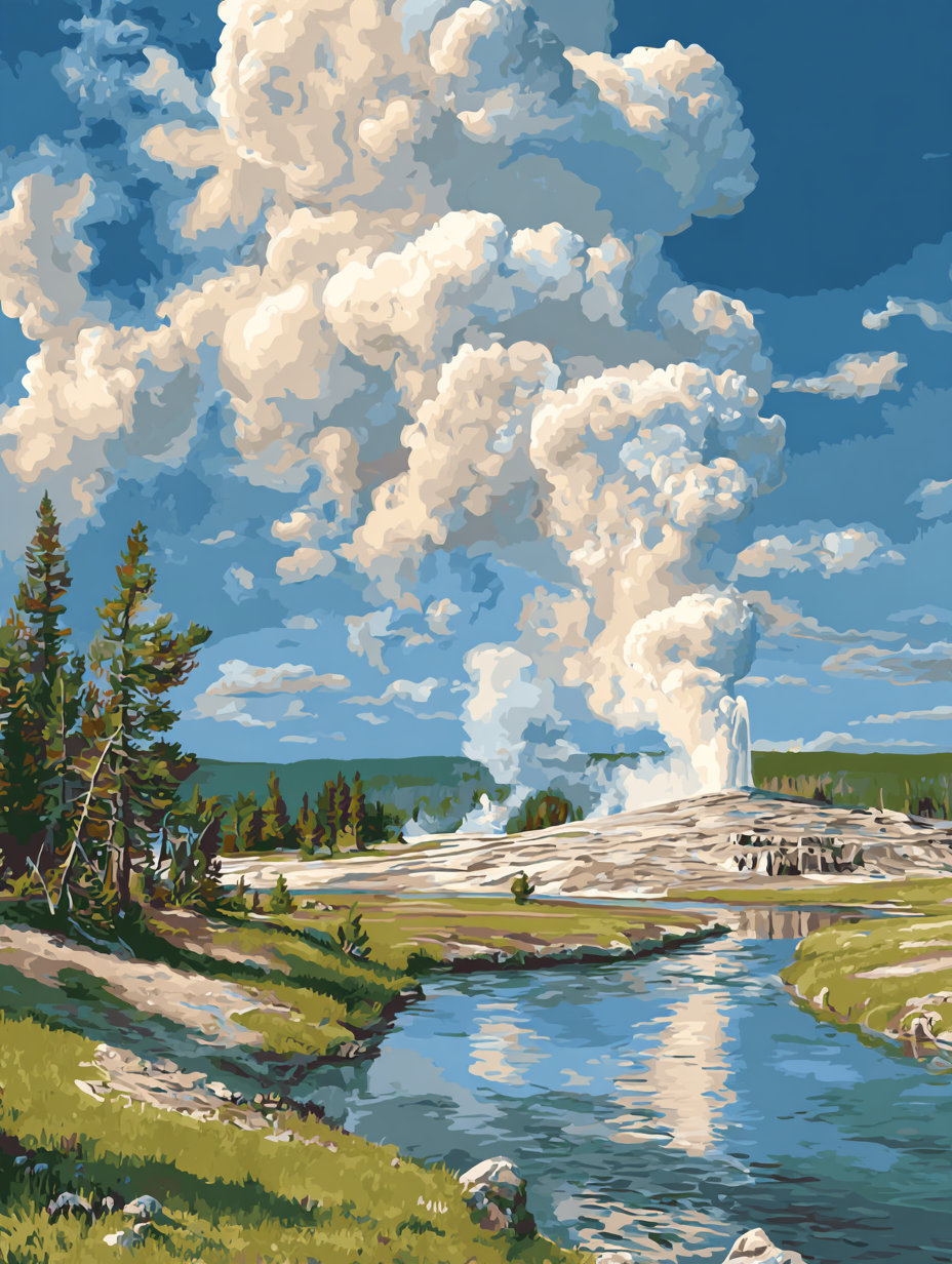 River by the Geyser (Diamond Painting) Diamond Painting kit