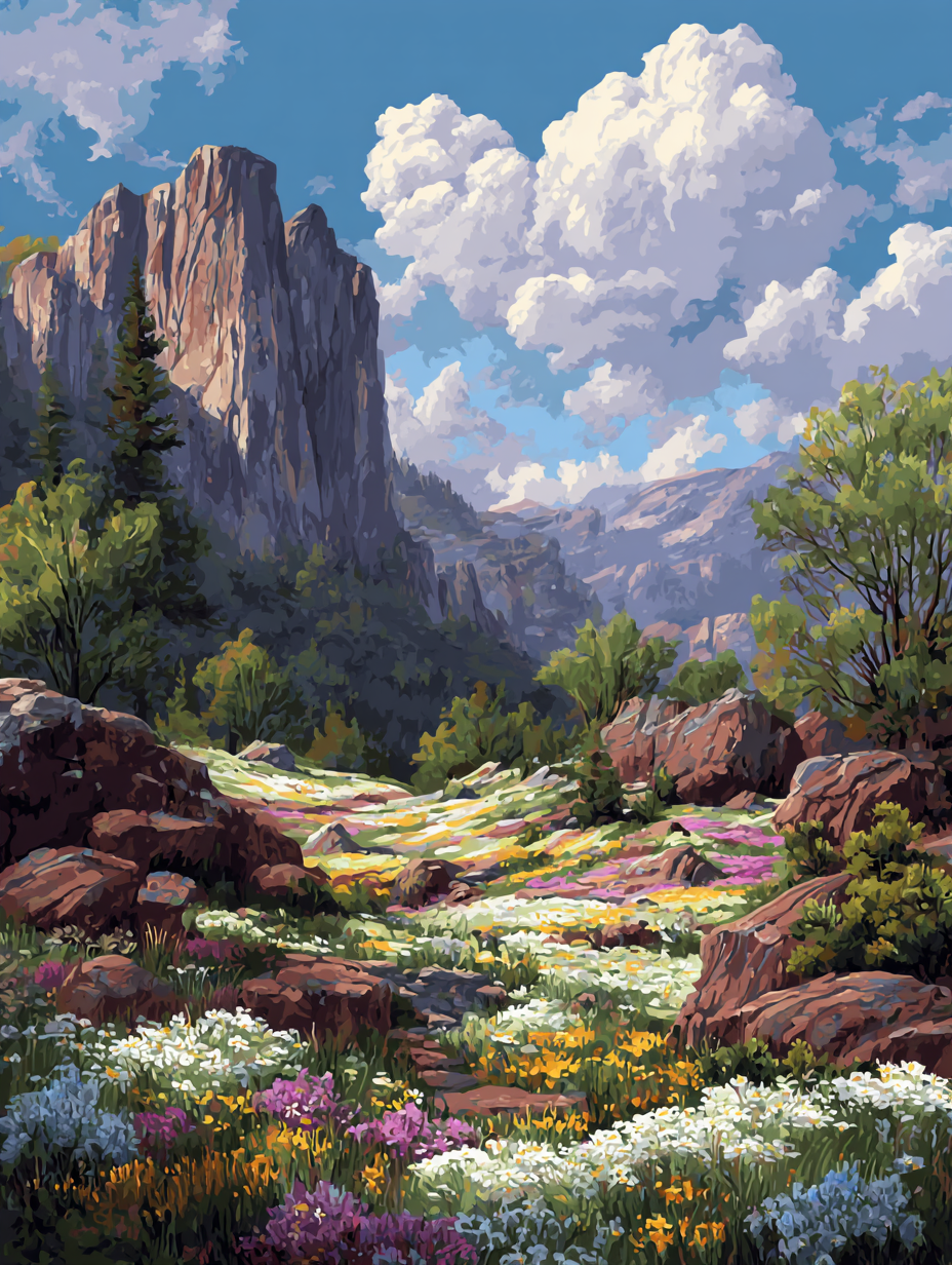 Rocky Mountain Blooms (Diamond Painting) Diamond Painting kit