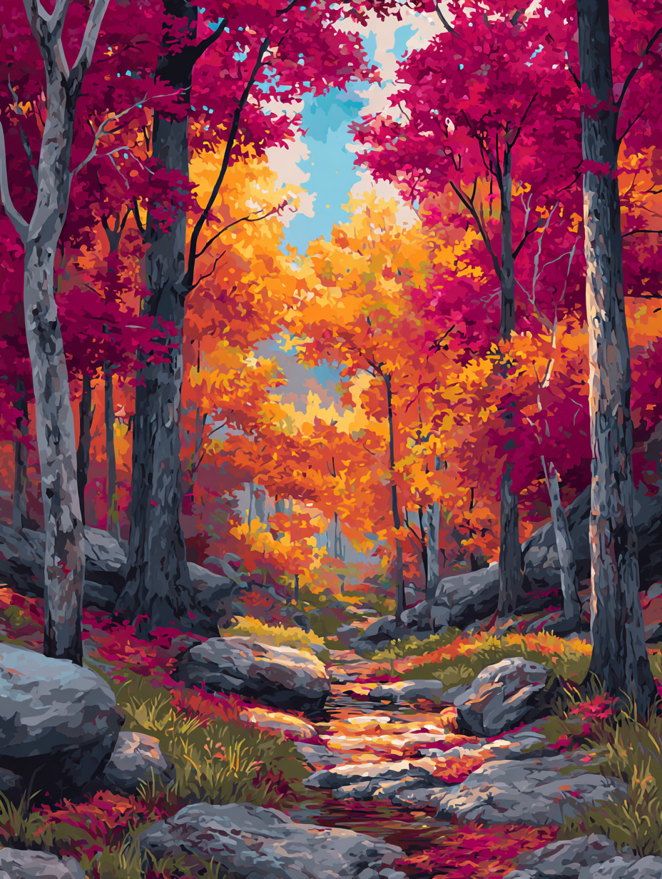 Rushing Creek in Autumn (Diamond Painting) Diamond Painting kit