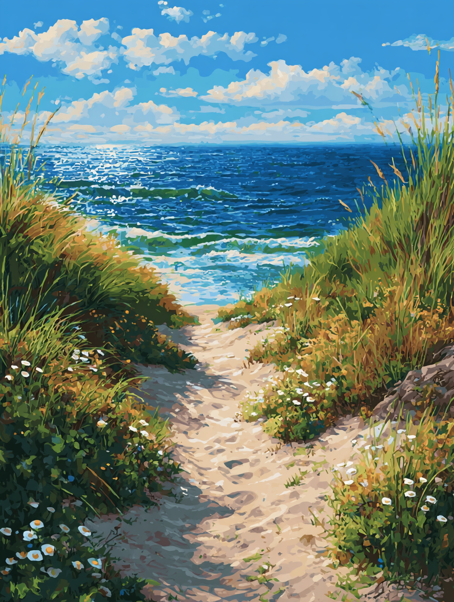 Sandy Beach Path (Diamond Painting) Diamond Painting kit