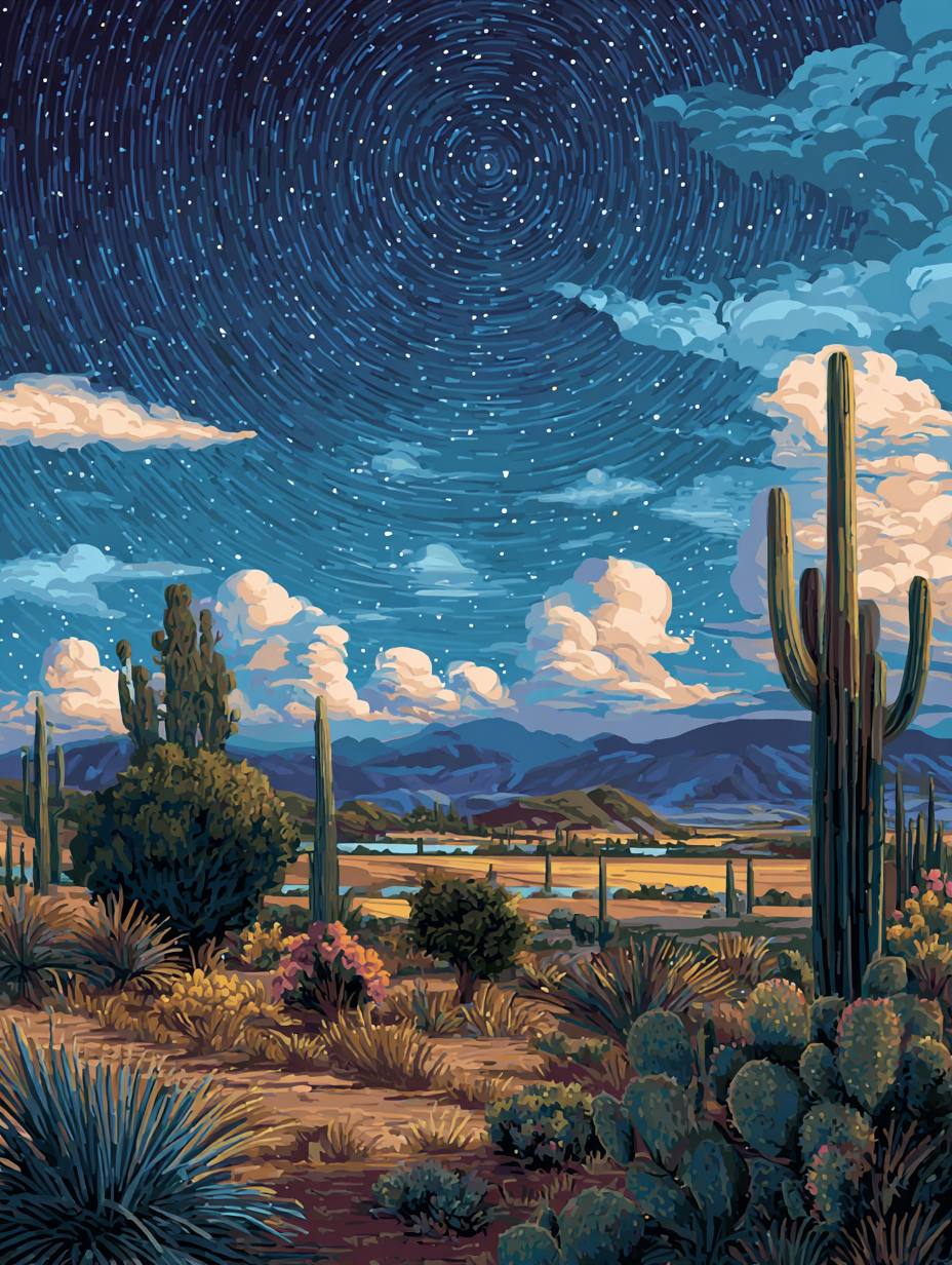 Starry Desert Sky (Diamond Painting) Diamond Painting kit