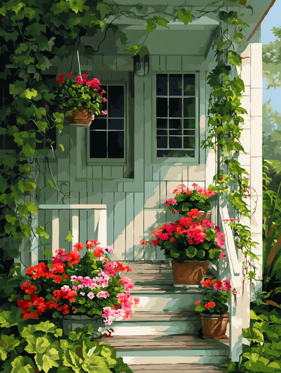 Sunny Porch Floral Display (Diamond Painting) Diamond Painting kit