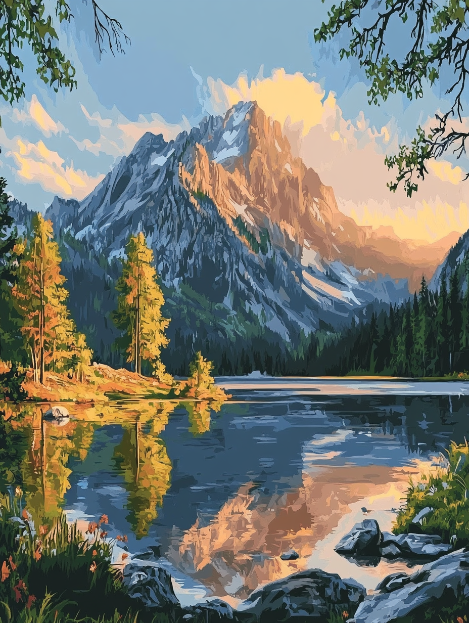 Sunrise on the Lake (Diamond Painting) Diamond Painting kit