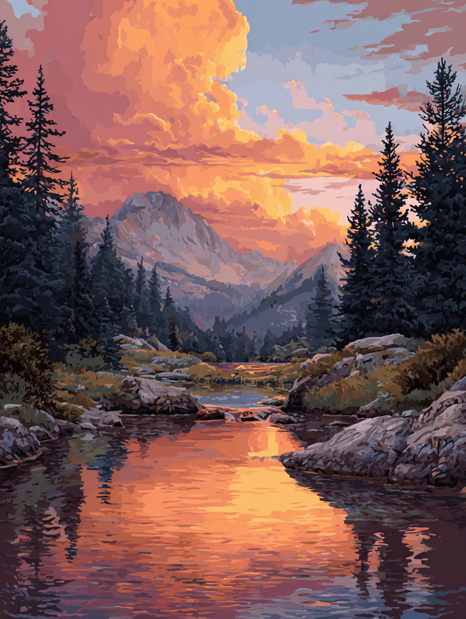 Sunset Over Cliffs (Diamond Painting) Diamond Painting kit