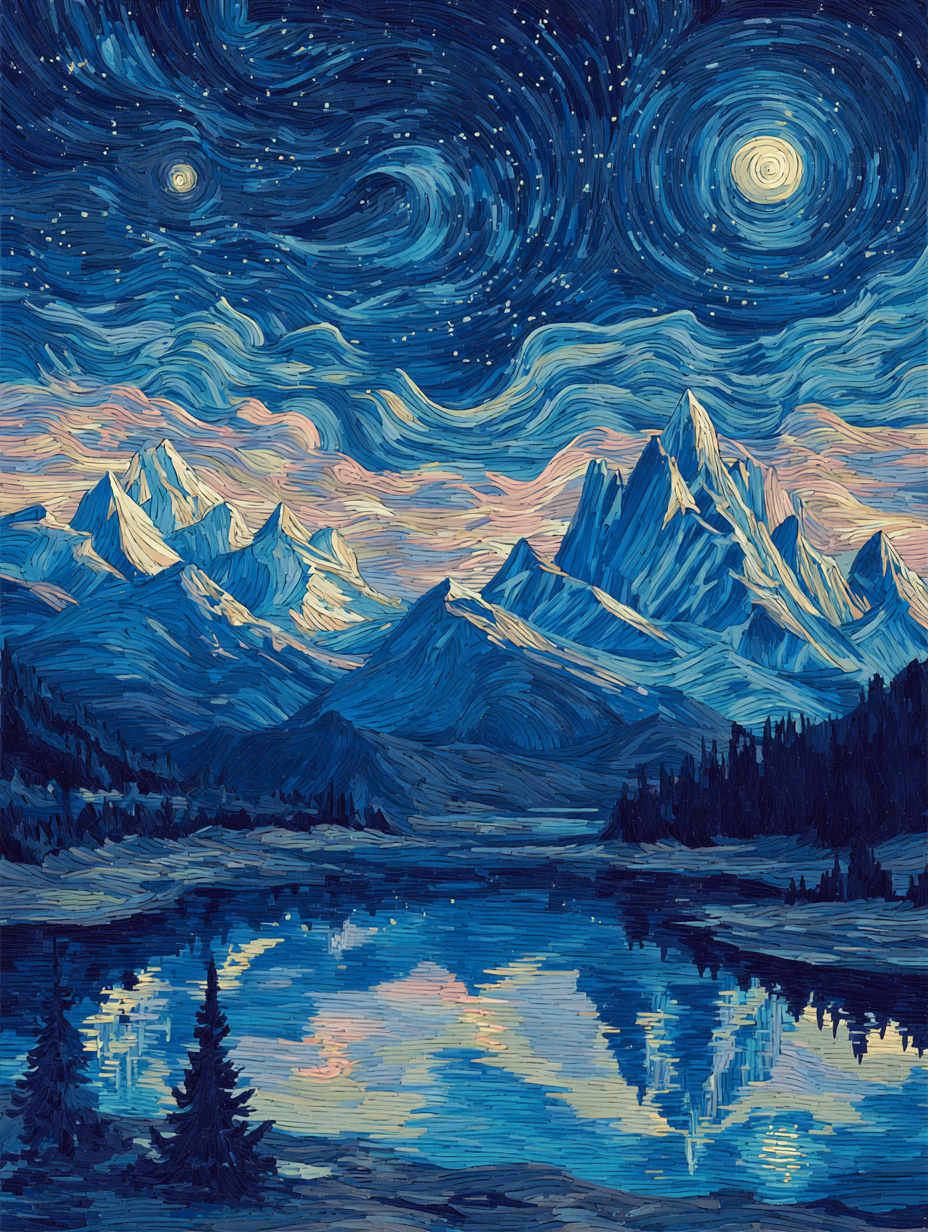 Swirling Night Sky (Diamond Painting) Diamond Painting kit