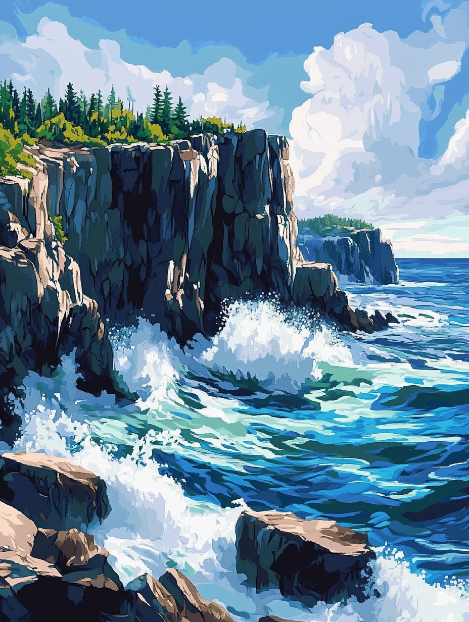 The Crashing Cliffs (Diamond Painting) Diamond Painting kit