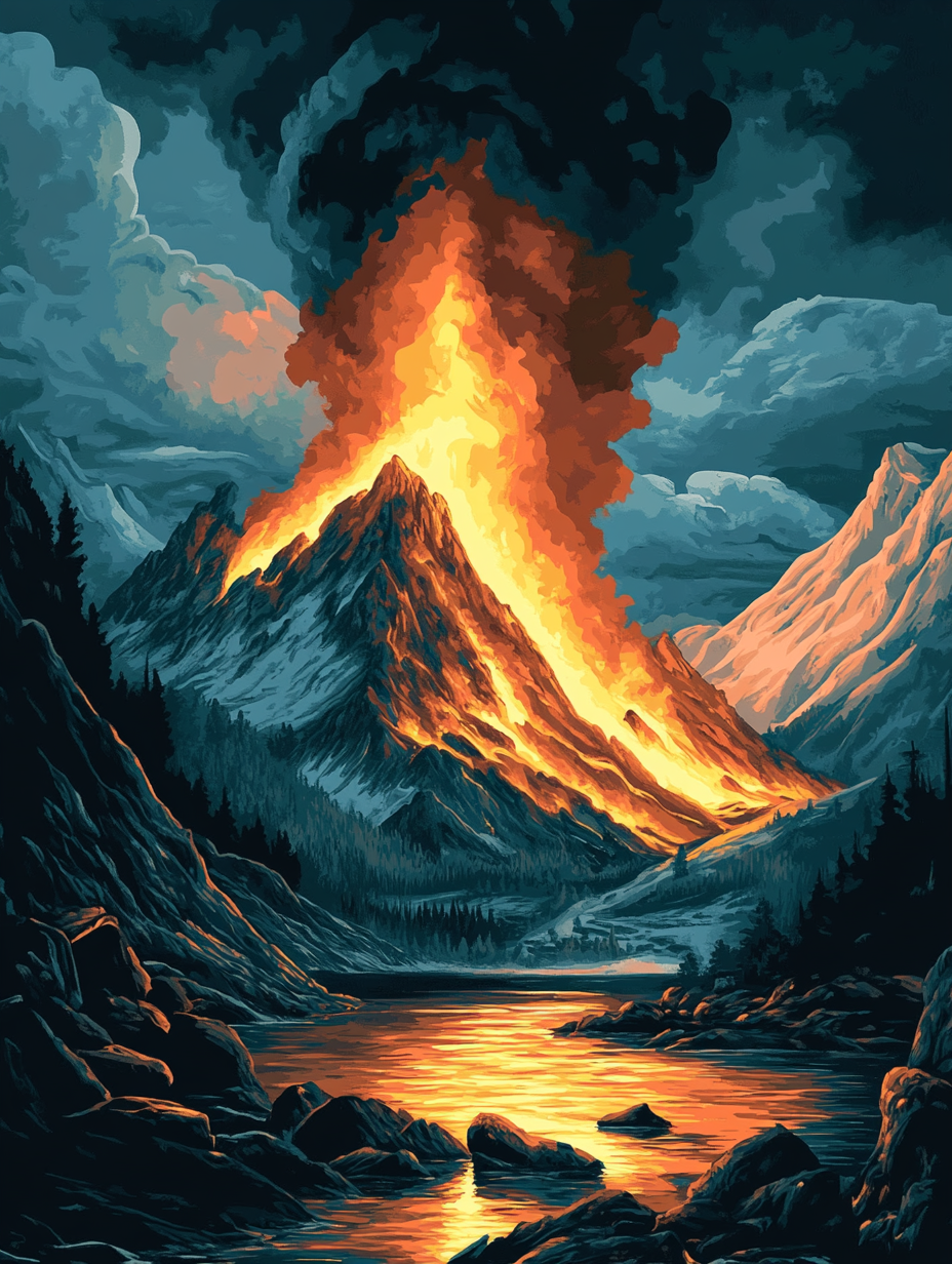 The Fiery Peak (Diamond Painting) Diamond Painting kit