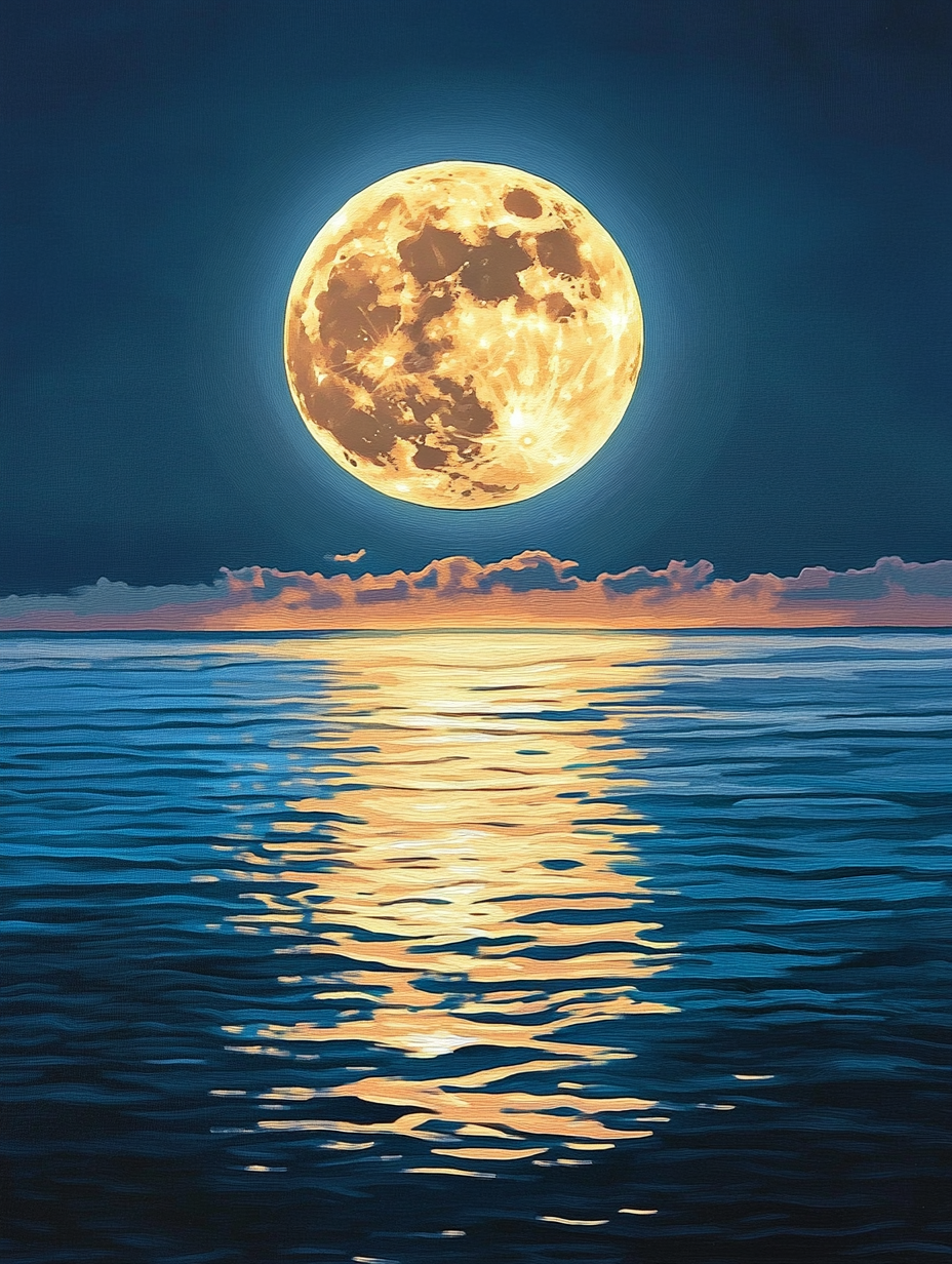 The Golden Moon (Diamond Painting) Diamond Painting kit