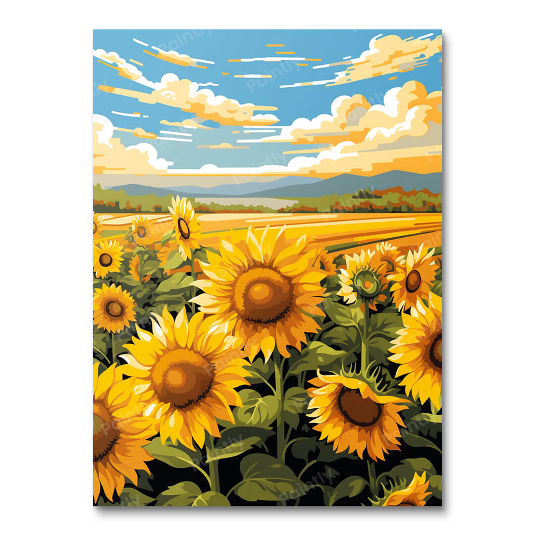 Golden Sunflower Bliss II (Diamond Painting) Diamond Painting kit